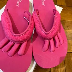 Pedi Couture Flip Flops Bright Pink